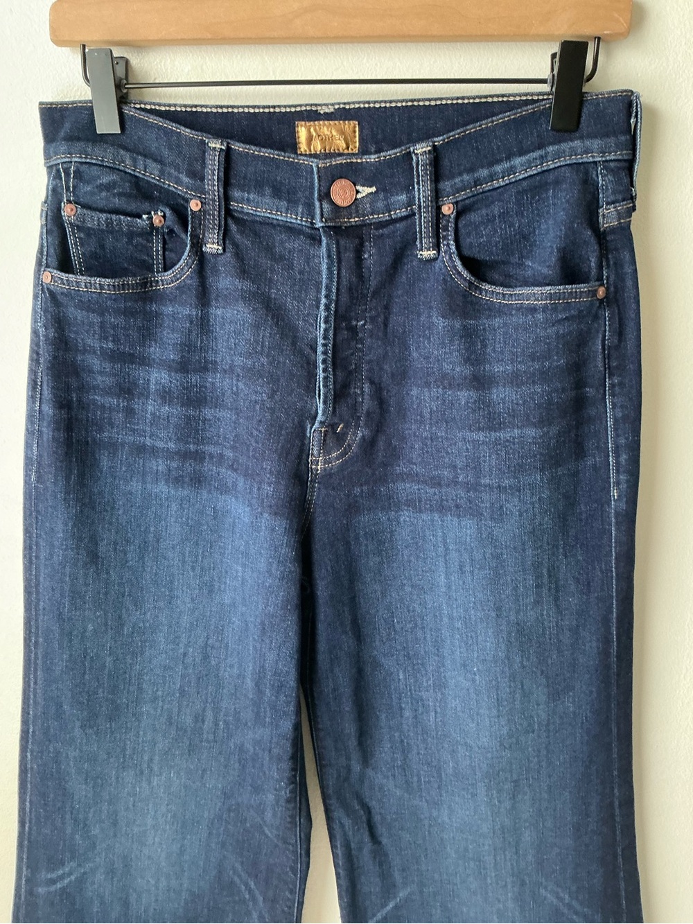 MOTHER Jeans Tomcat Roller Off Limits Dark Indigo Blue Wide Leg Size 29 - Picture 4 of 15